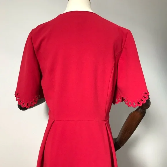 H&M Red Fit & Flare Midi Dress - Picture 7 of 12